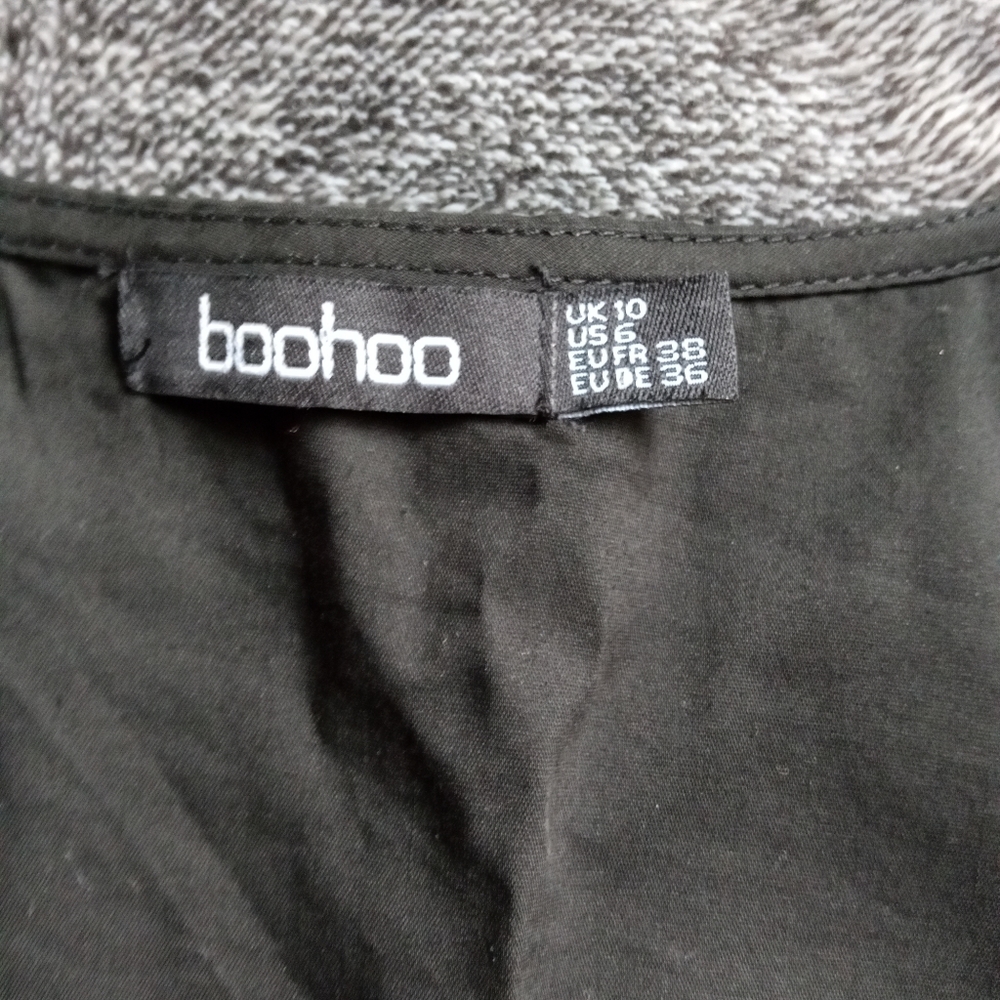 Boohoo black midi dress tie front - Picture 4 of 7